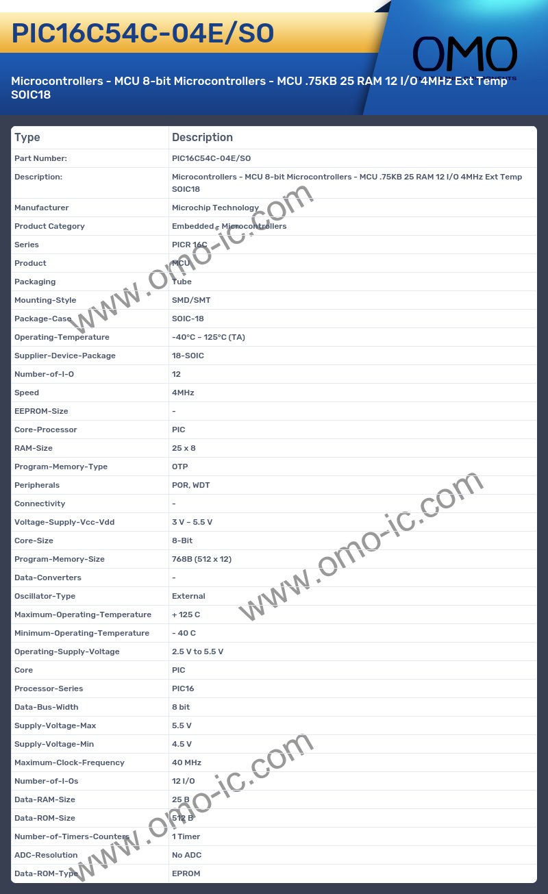 PIC16C54C-04E/SO