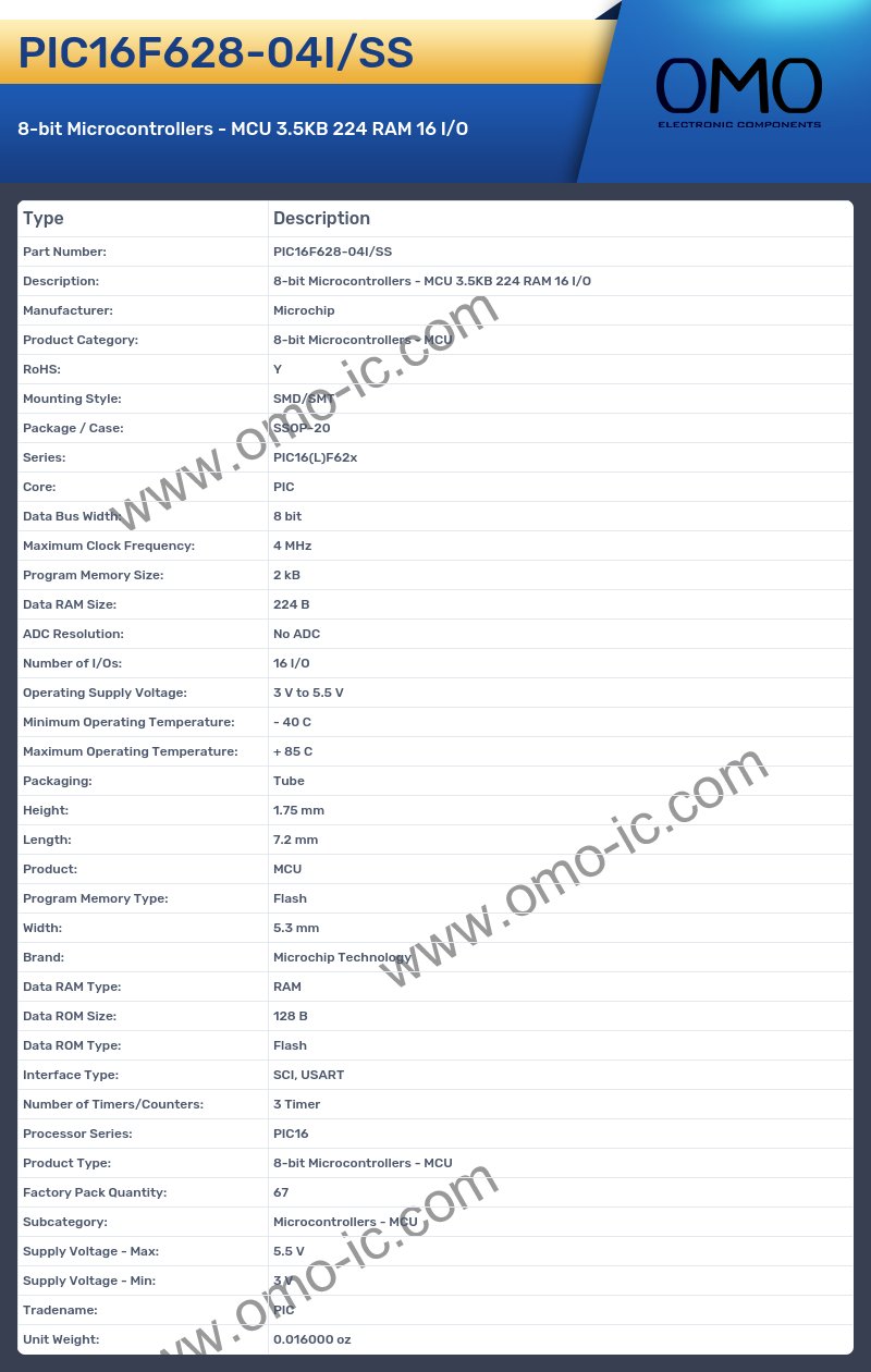 PIC16F628-04I/SS