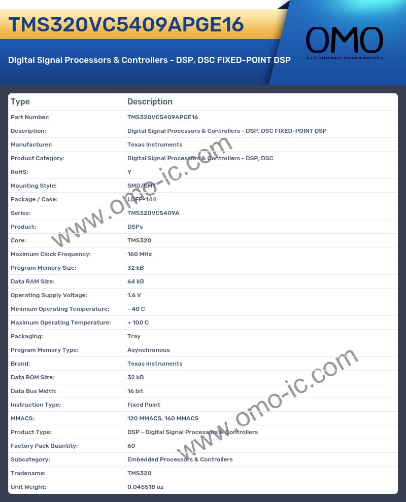 TMS320VC5409APGE16